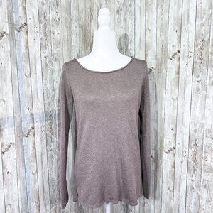 Women's Old Navy Long Sleeve Sweater | Brown | Scoop Neck Top | Size Medium